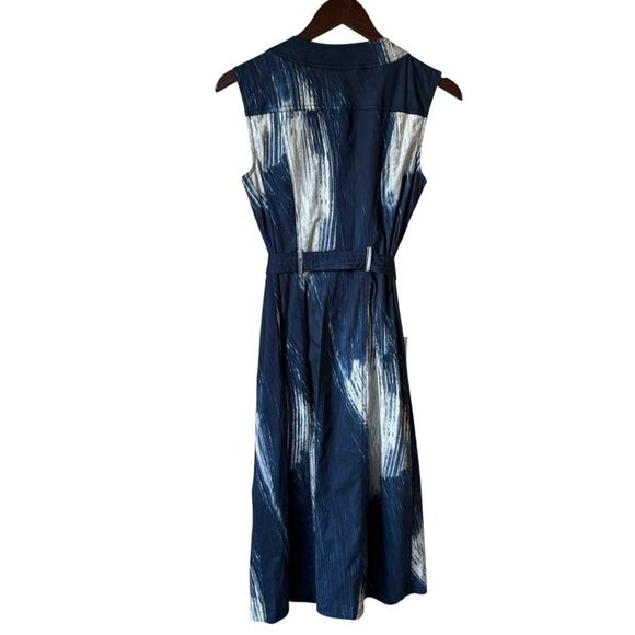 Donna Karan Belted Brush Stroke Print Dress Size XS NWT - Picture 2 of 6